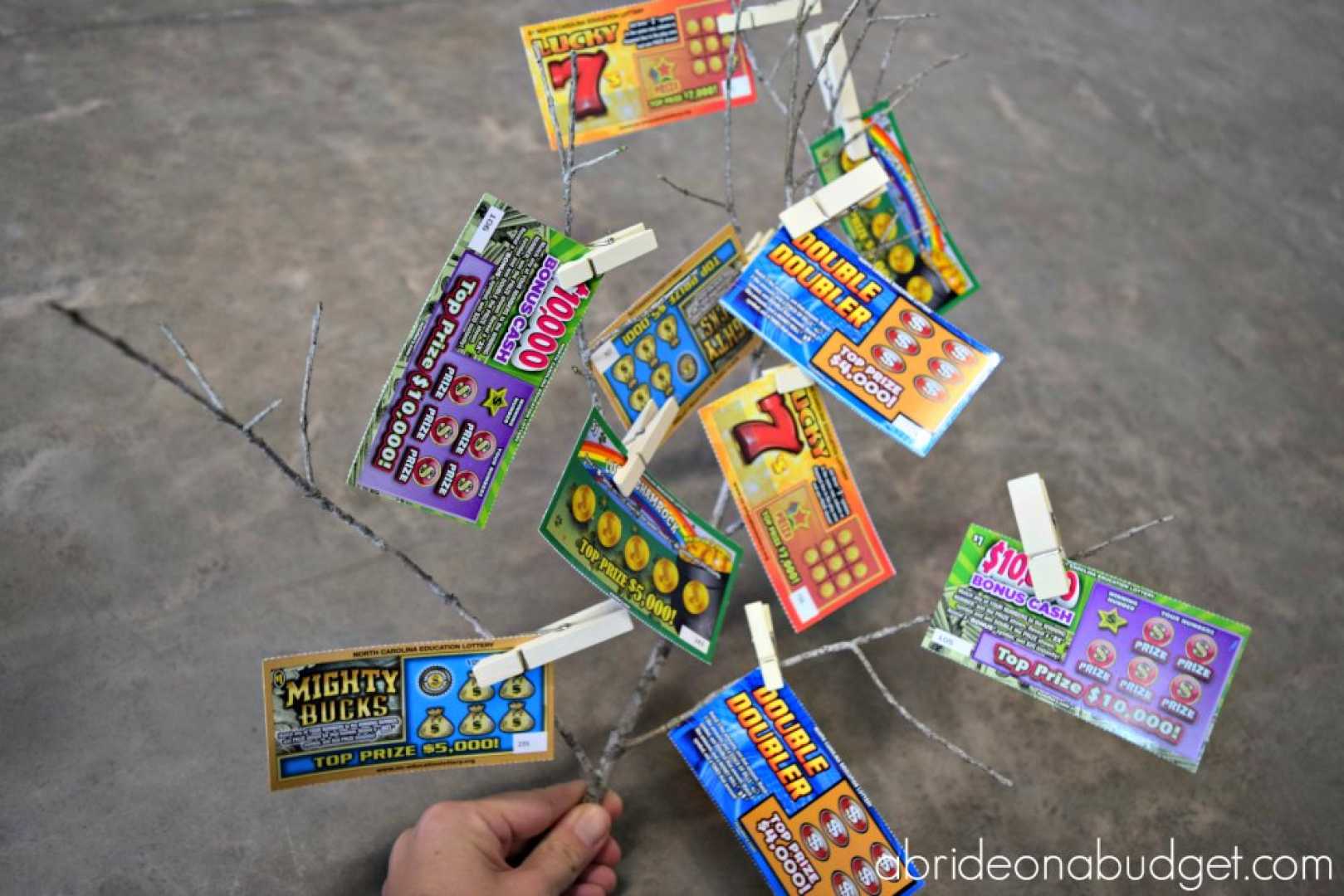 Lottery Tickets And Numbers On Table