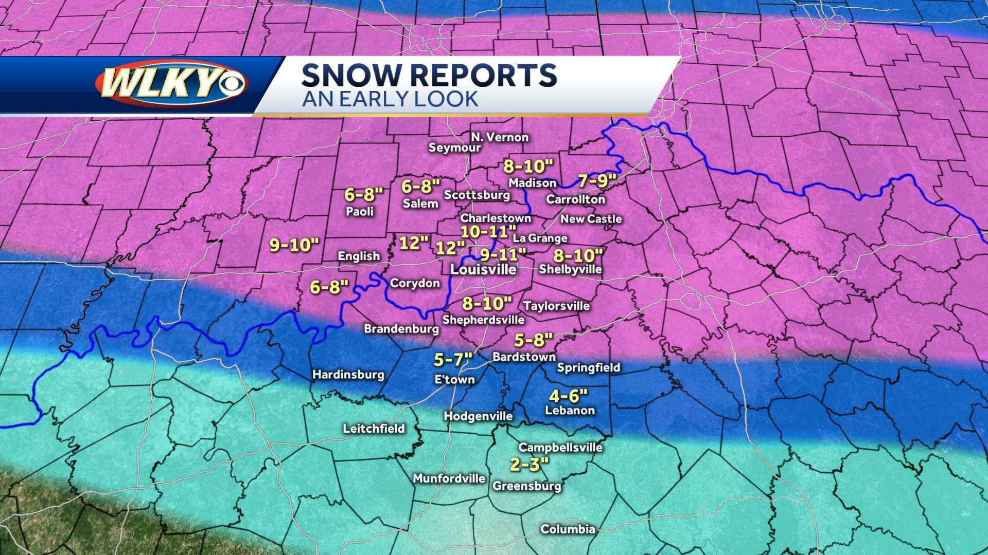 Louisville Winter Storm Snow Totals 2025