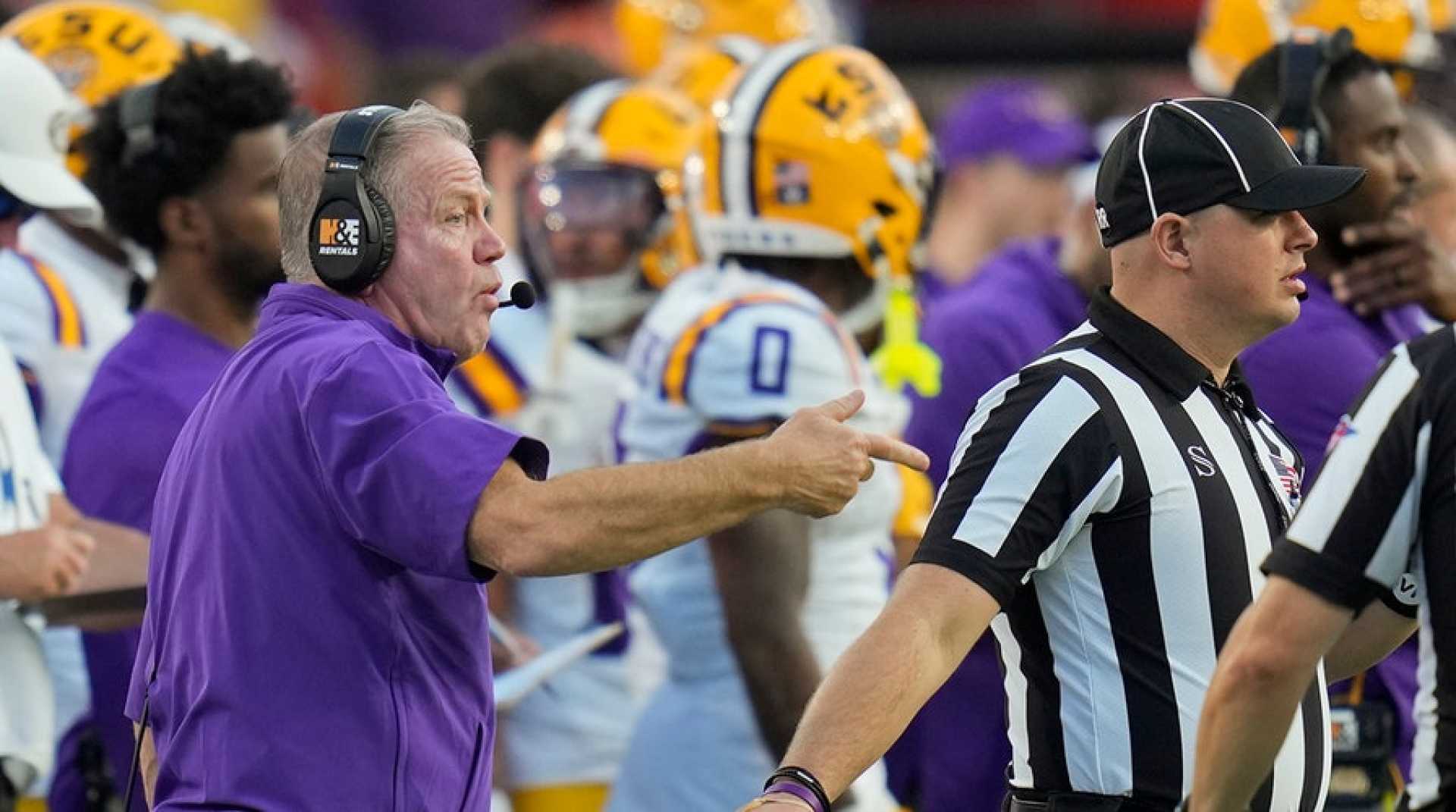 Lsu Football Coach Brian Kelly Sideline