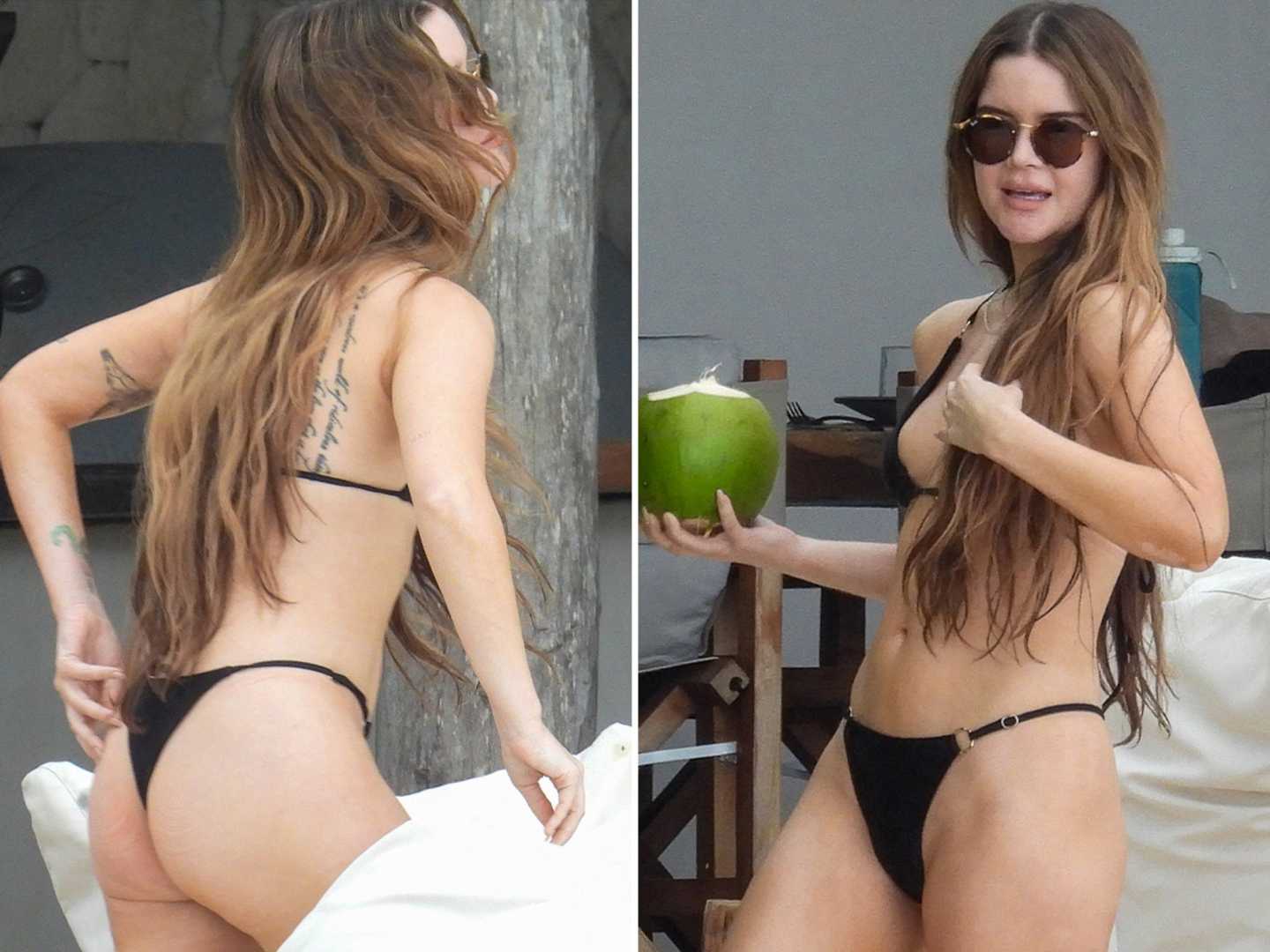 Maren Morris Tulum Mexico Black Bikini Vacation