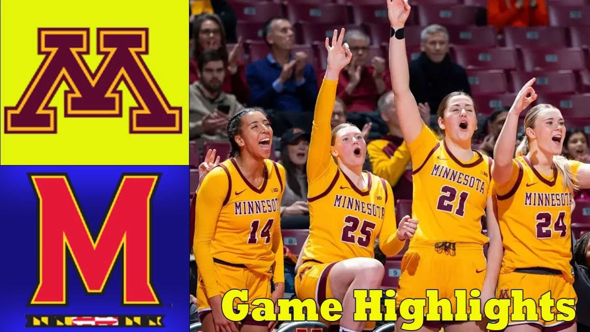 Maryland Vs Minnesota Women's Basketball Game 2025