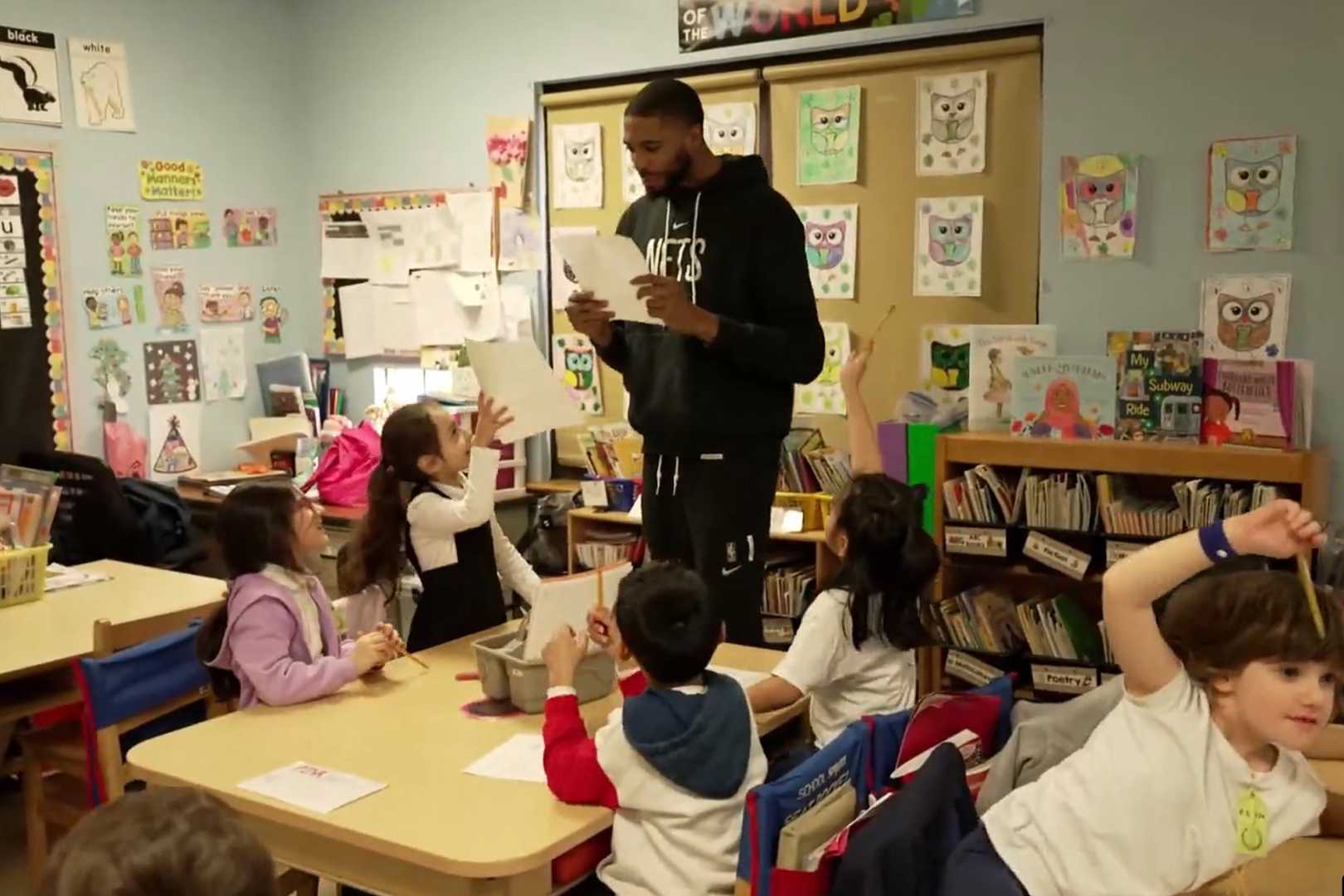 Mikal Bridges Teaching Second Grade Brooklyn