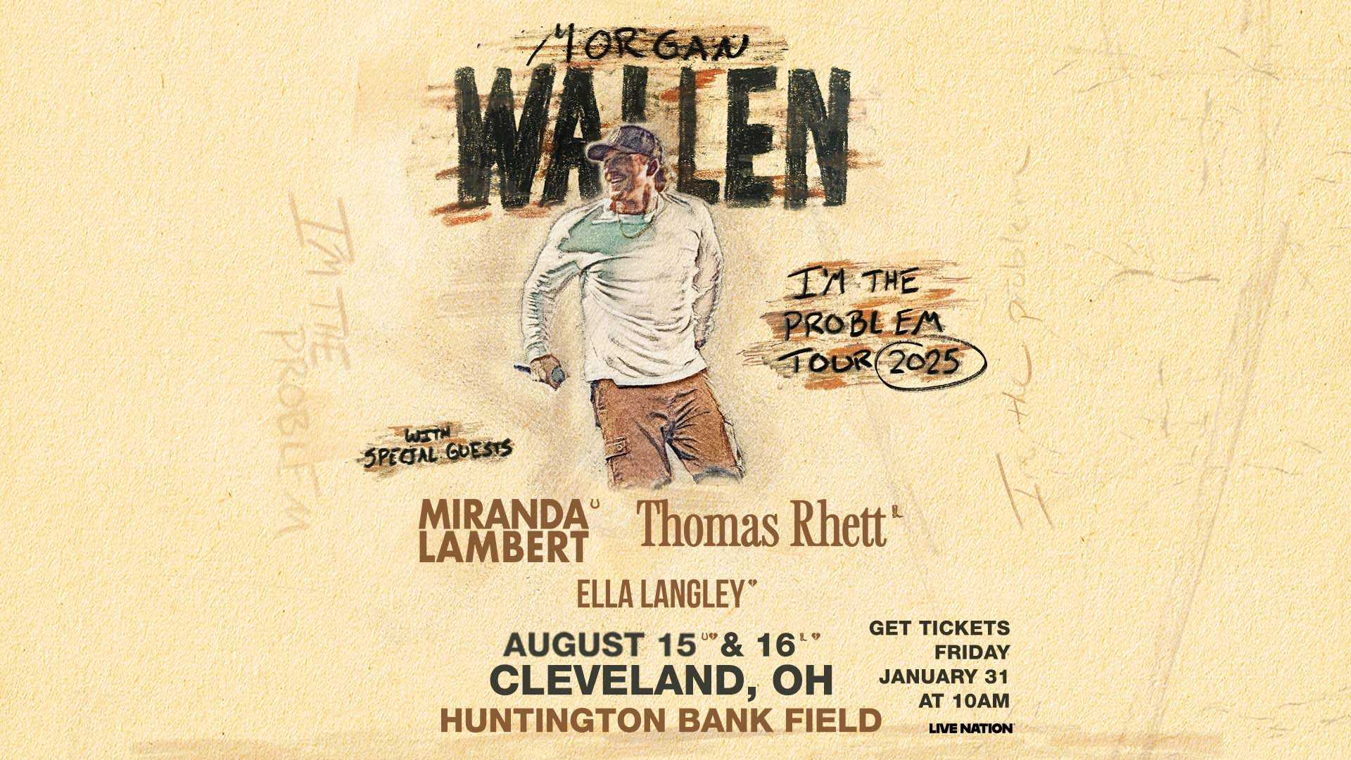 Morgan Wallen 2025 Tour Announcement Concert Poster