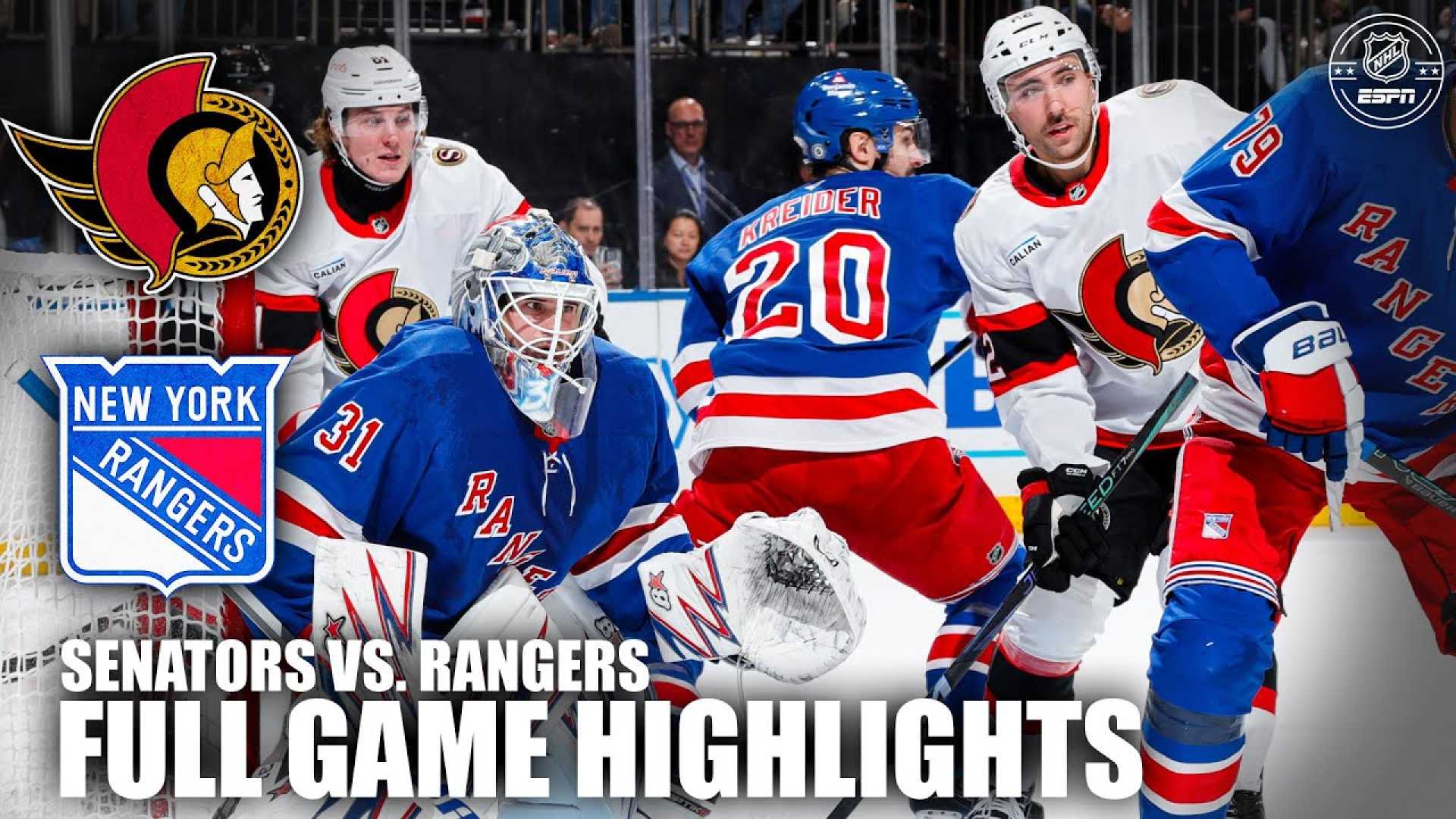 New York Rangers Vs Ottawa Senators Hockey Game