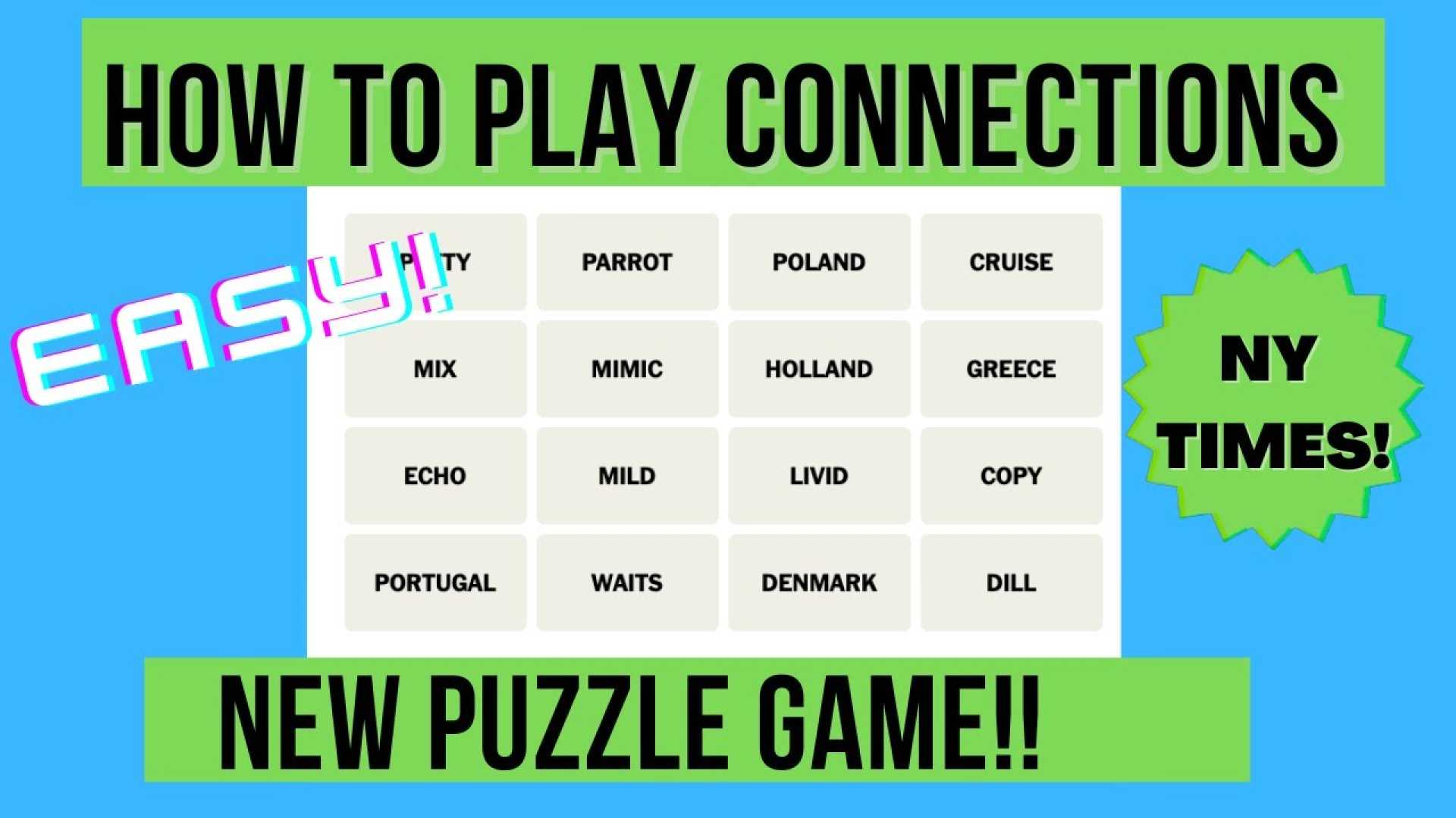 New York Times Connections Word Game Grid