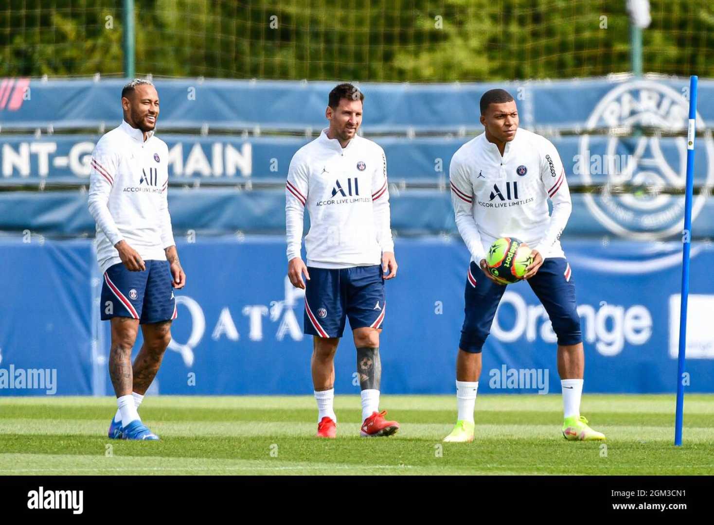 Neymar Messi Mbappé Psg Training Session