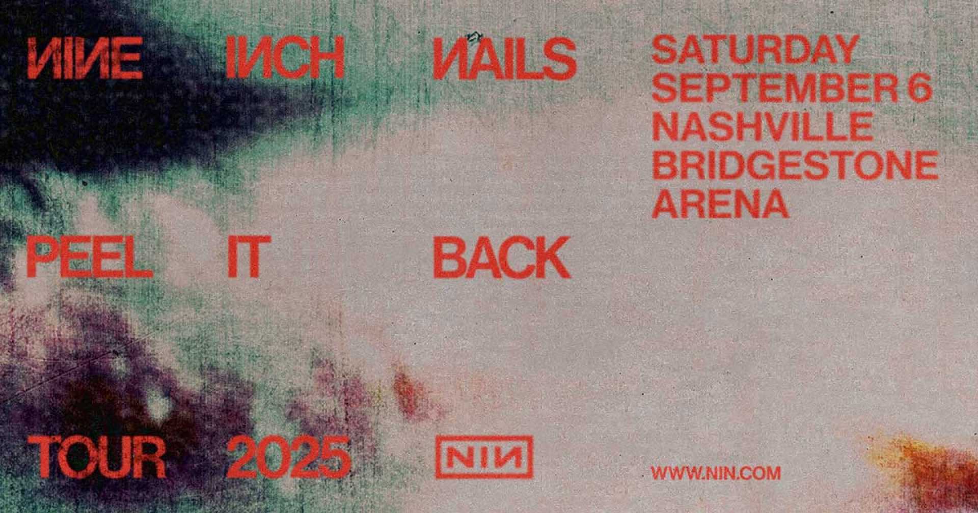 Nine Inch Nails 2025 Peel It Back Tour Poster