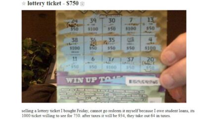 North Carolina Lottery Ticket With Winning Numbers