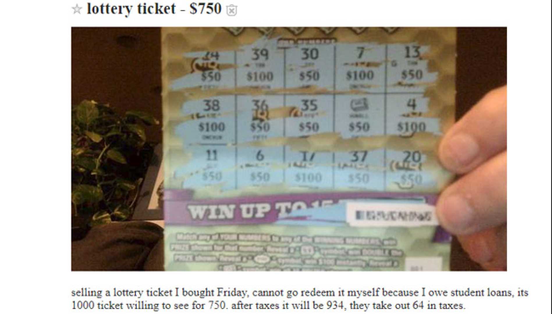 North Carolina Lottery Ticket With Winning Numbers