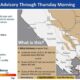 Northern California Wind Advisory Weather Map