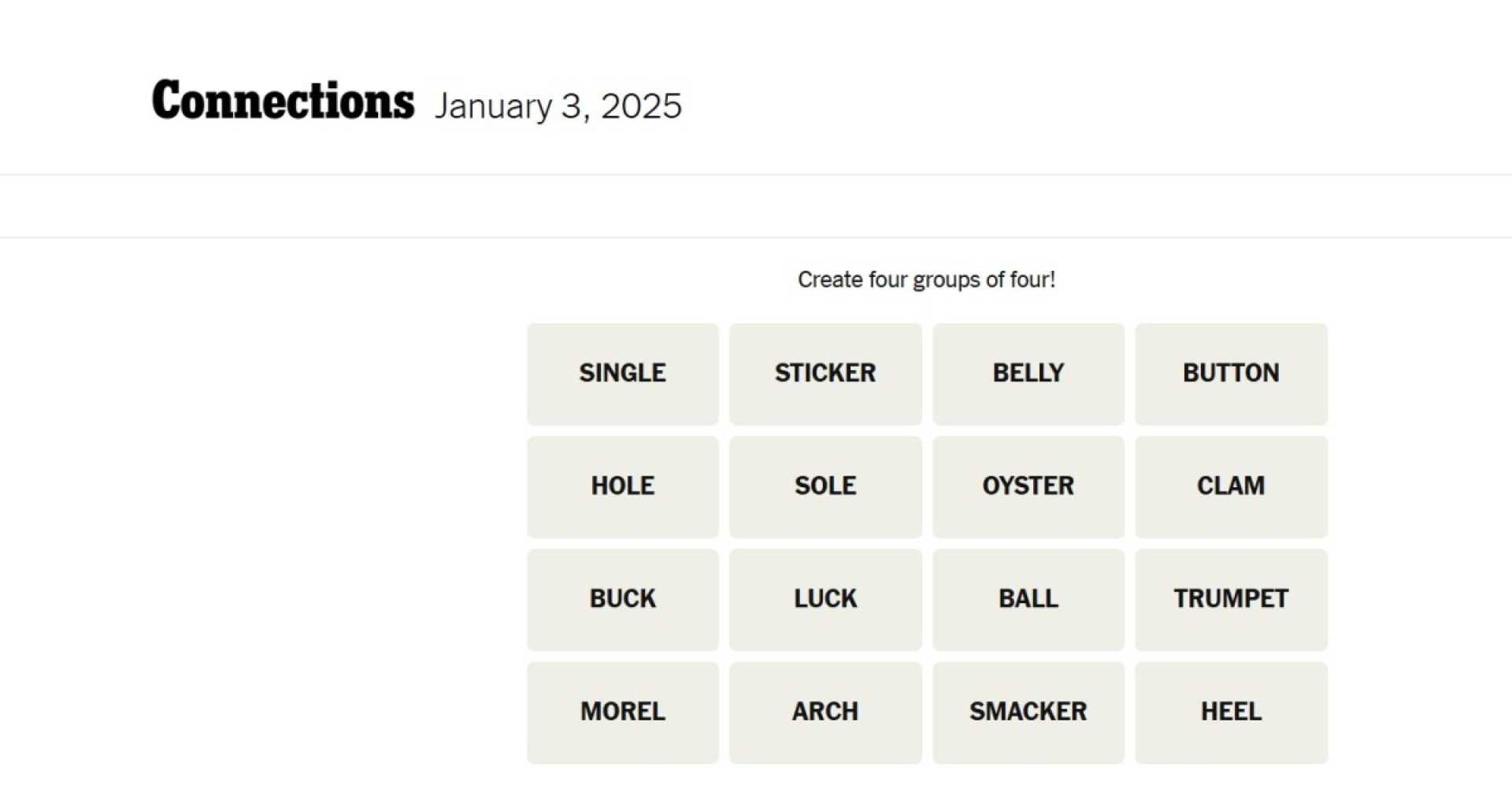 NYT Connections Hints for January 3 A Guide to Solving the Puzzle