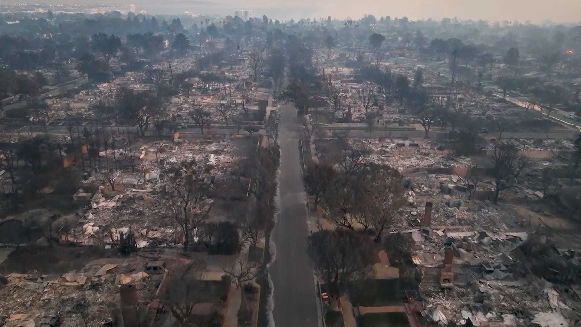 Palisades Fire Los Angeles Aerial View