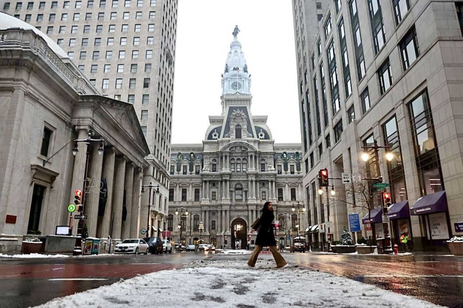 Philadelphia Snow Covered School Building 2025