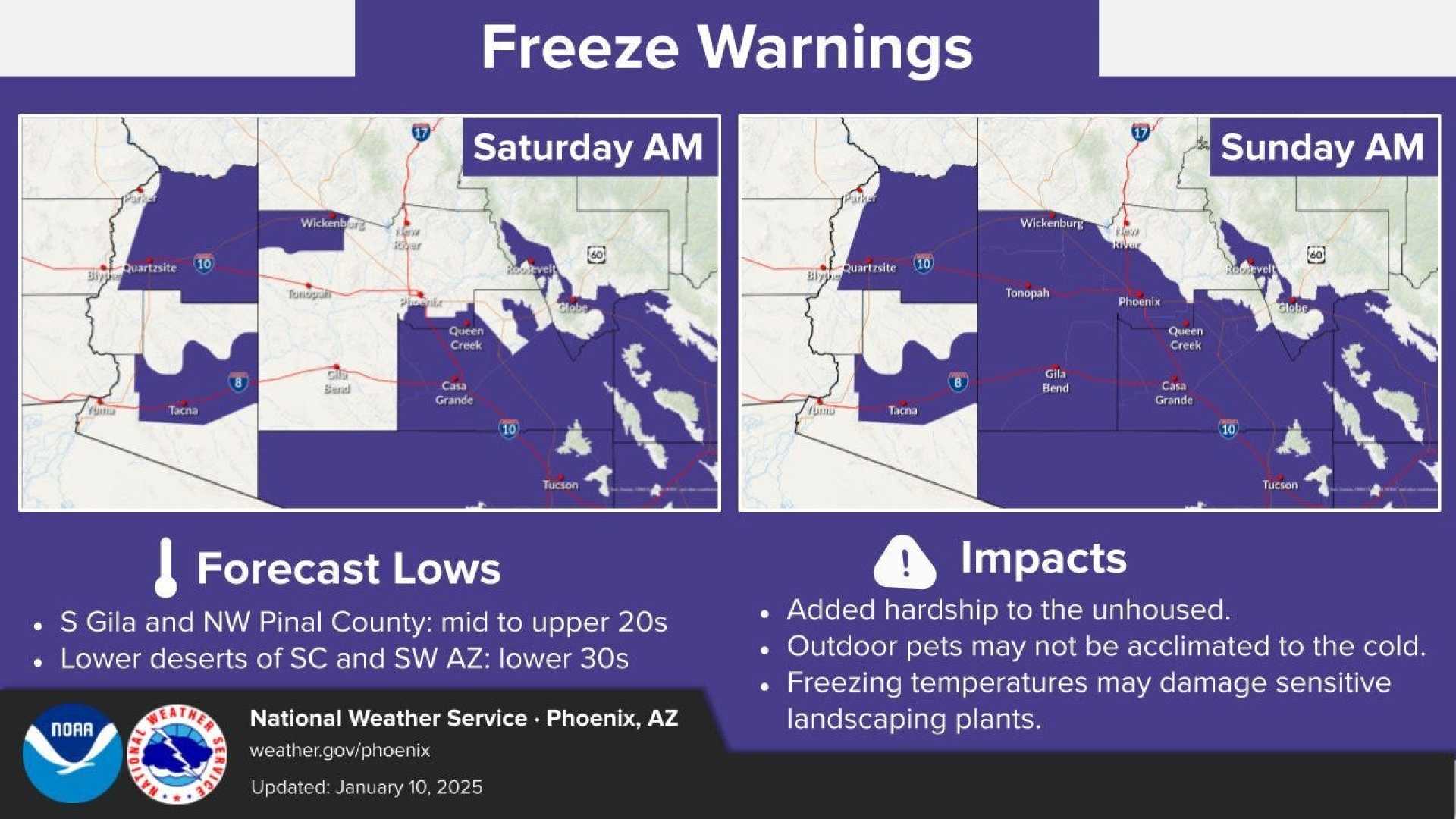 Phoenix Arizona Freezing Weather 2025