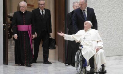 Pope Francis Arm Sling Vatican Meeting