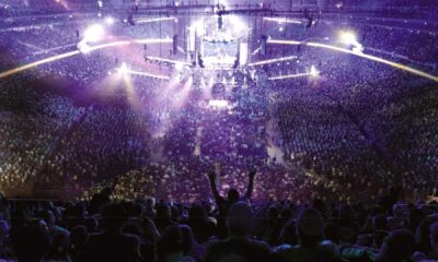 Pro Wrestling Fans Cheering In Arena