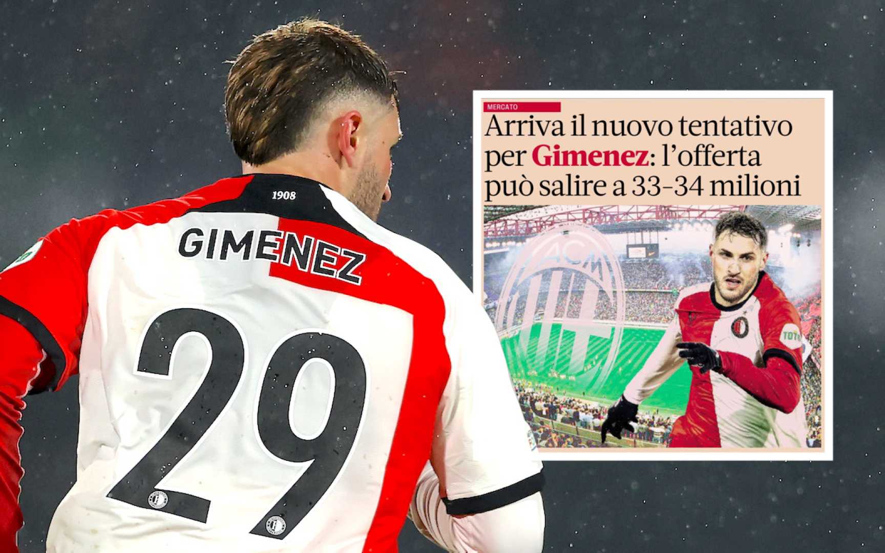 Santiago Gimenez Feyenoord Ac Milan Transfer News