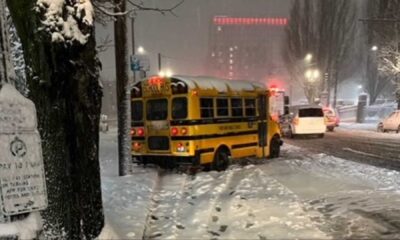 School Bus In Snowstorm