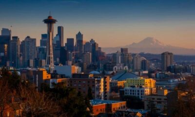 Seattle Winter Sunset Queen Anne Overlook