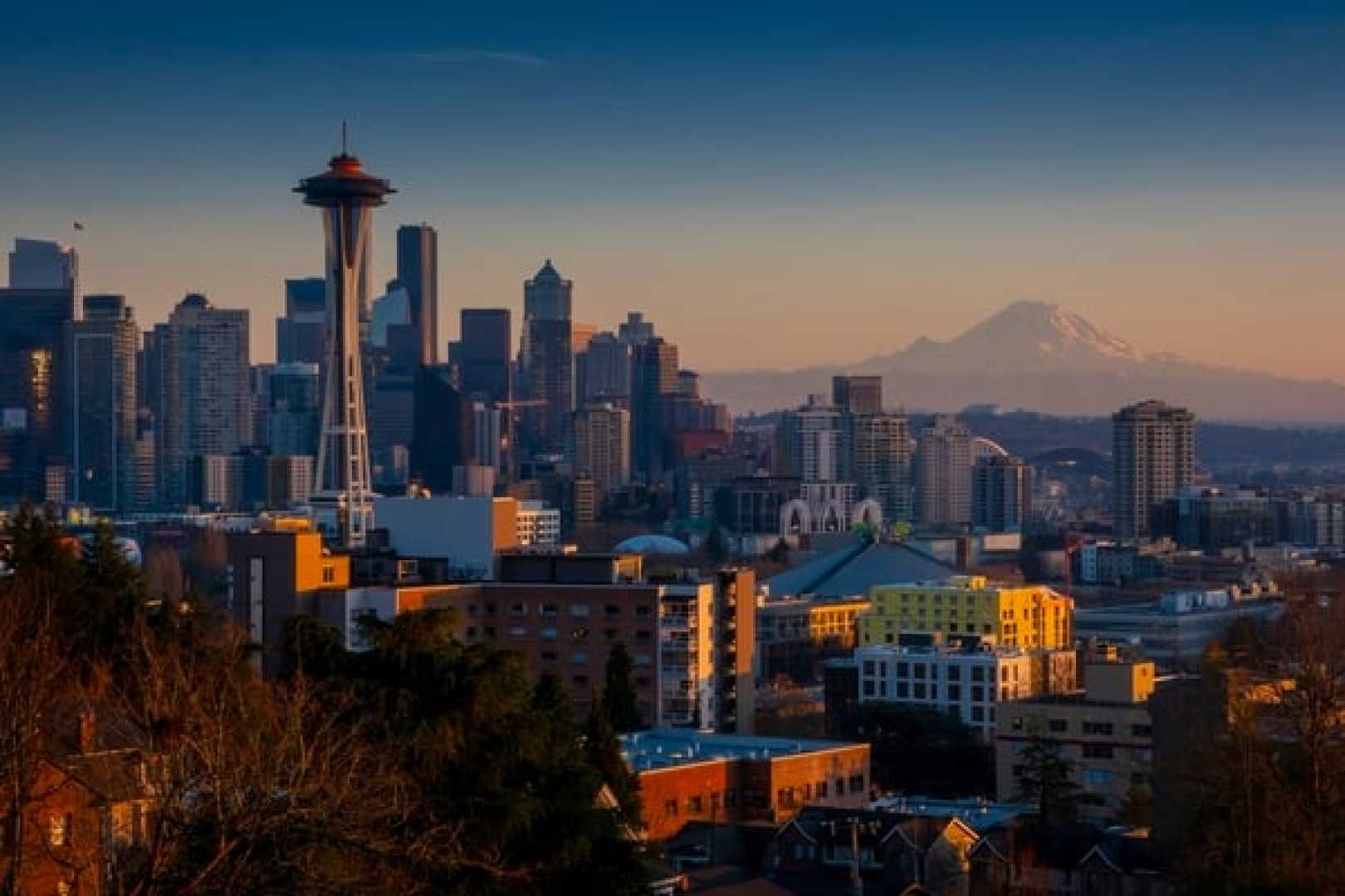 Seattle Winter Sunset Queen Anne Overlook