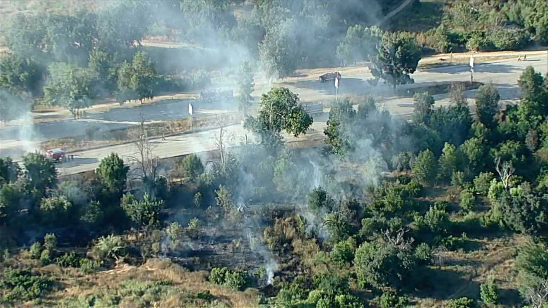 Sepulveda Basin Brush Fire Near I 405 Freeway