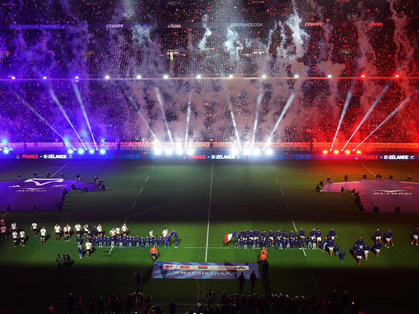 Six Nations Rugby Match Paris Stadium Night