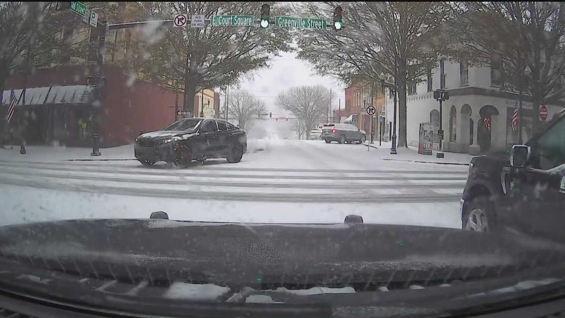 Snow Covered Roads Metro Atlanta Winter Weather