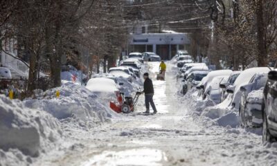 Snow Covered Streets In Massachusetts Winter Storm