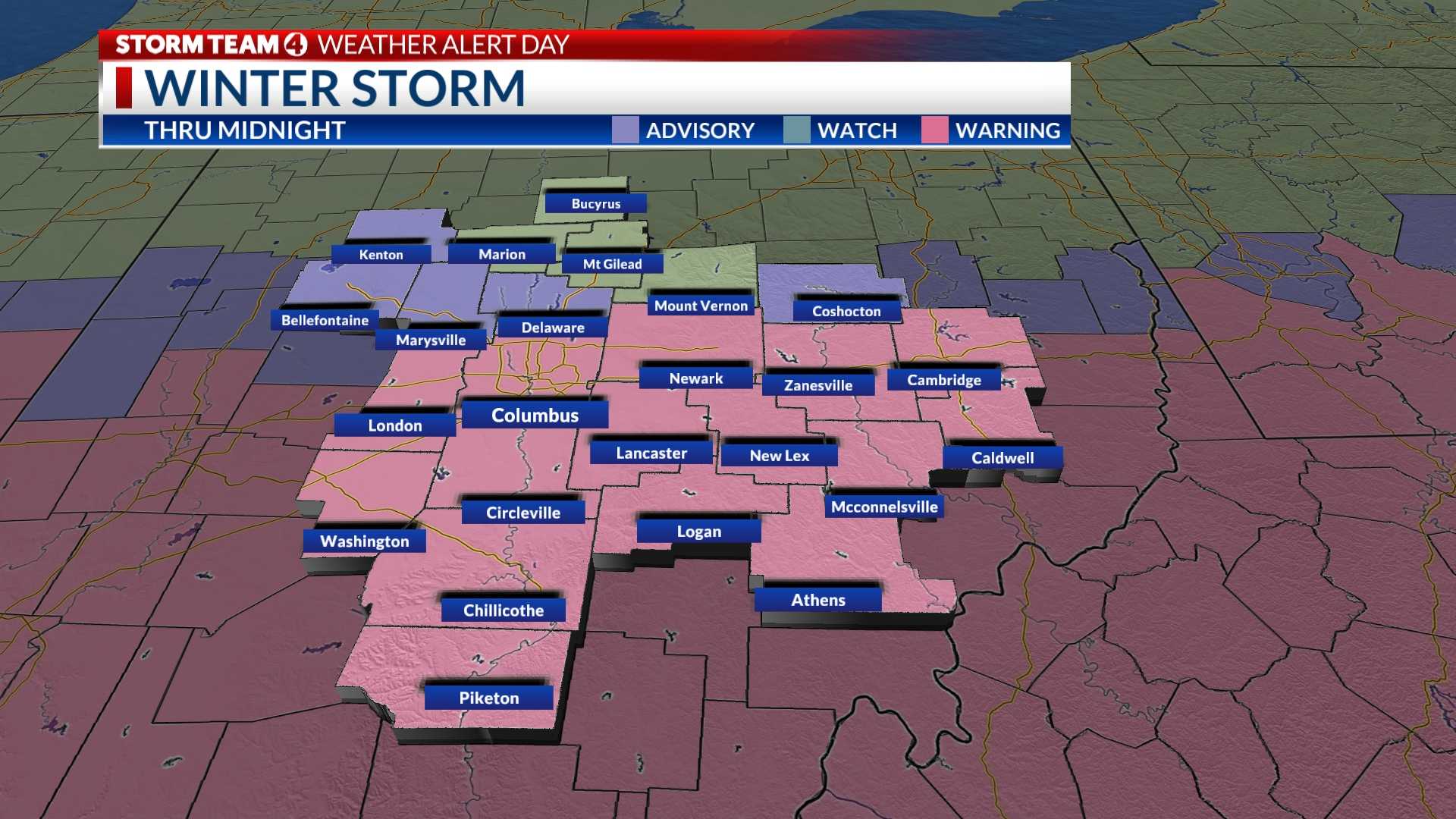 Snowstorm Central Ohio Winter Weather Advisory