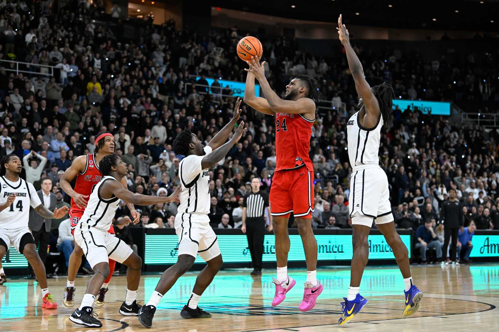 St. John's Red Storm Basketball Game Action