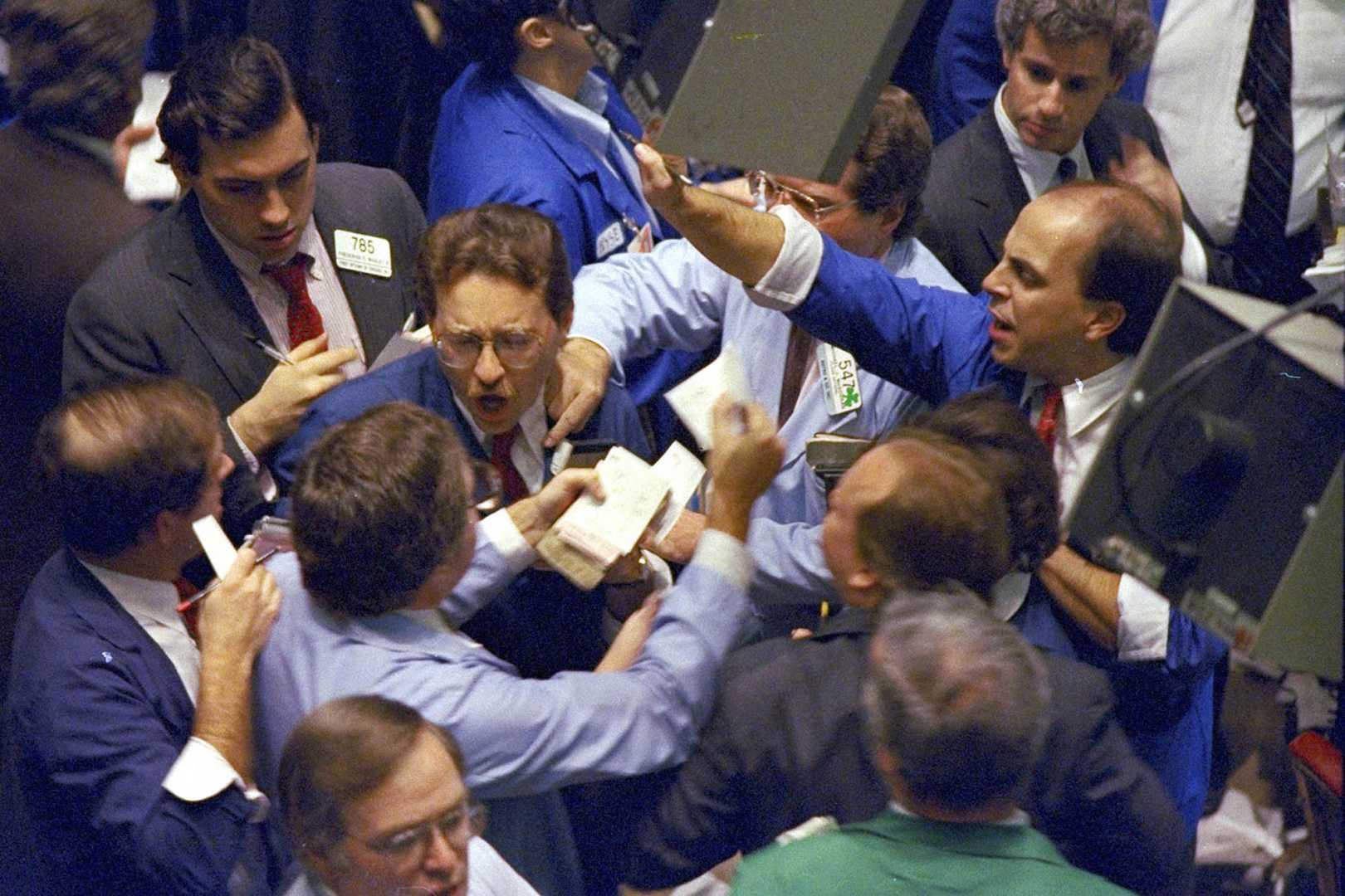 Stock Market Trading Floor With Traders