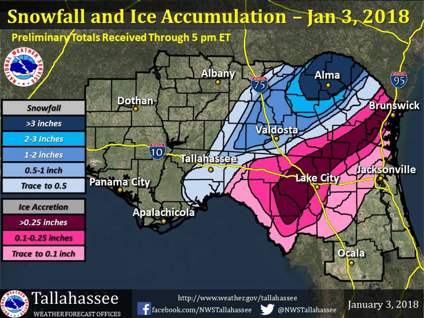 Tallahassee Snow Forecast Weather Map