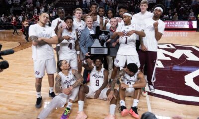 Texas A&m Basketball Team Celebrating Victory