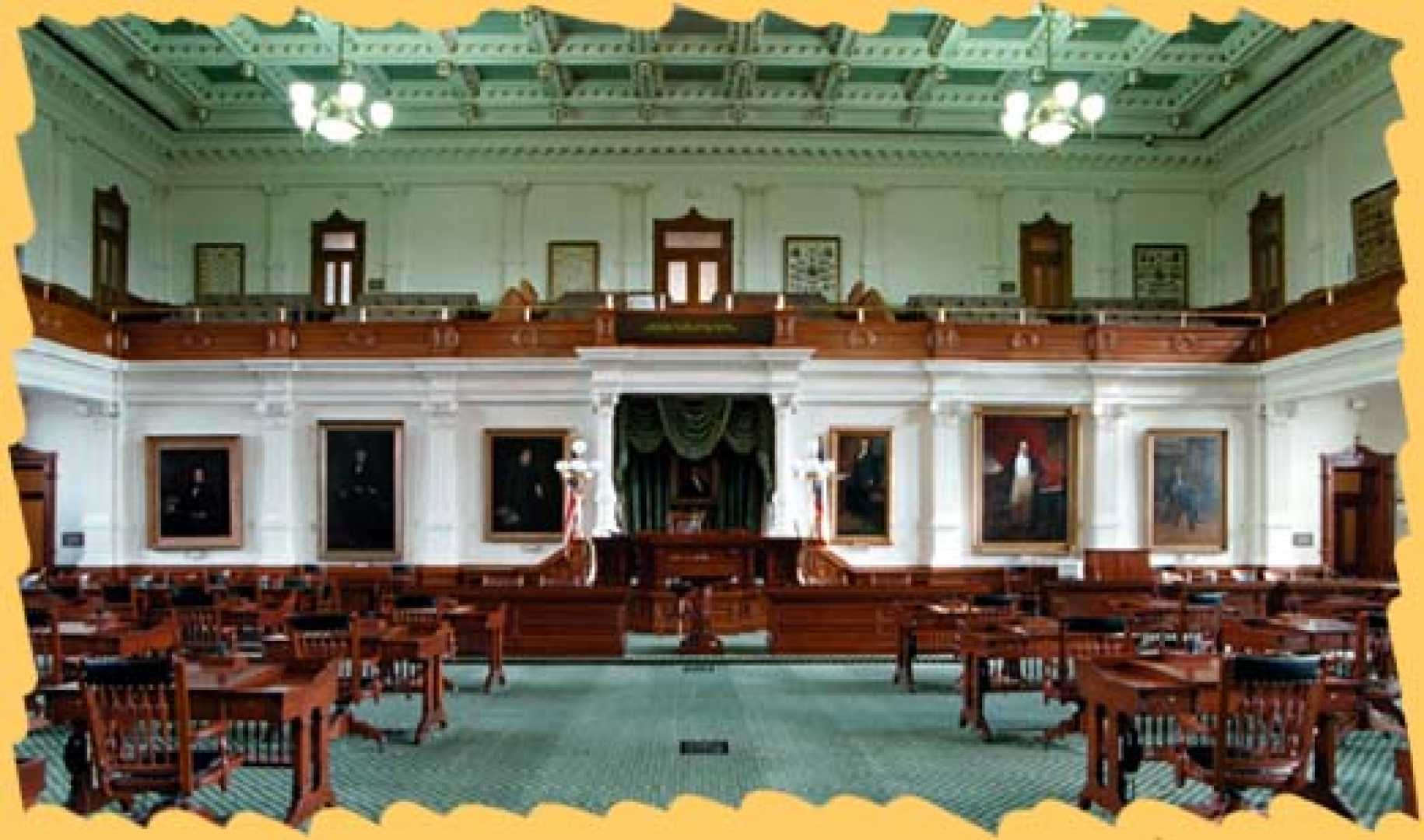 Texas Senate Chamber Interior With Lawmakers