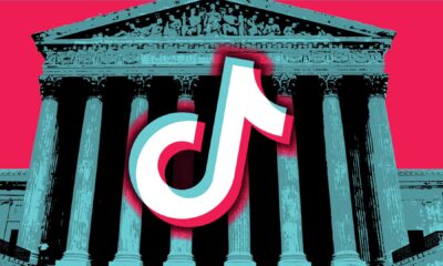 Tiktok Logo With U.s. Supreme Court Building