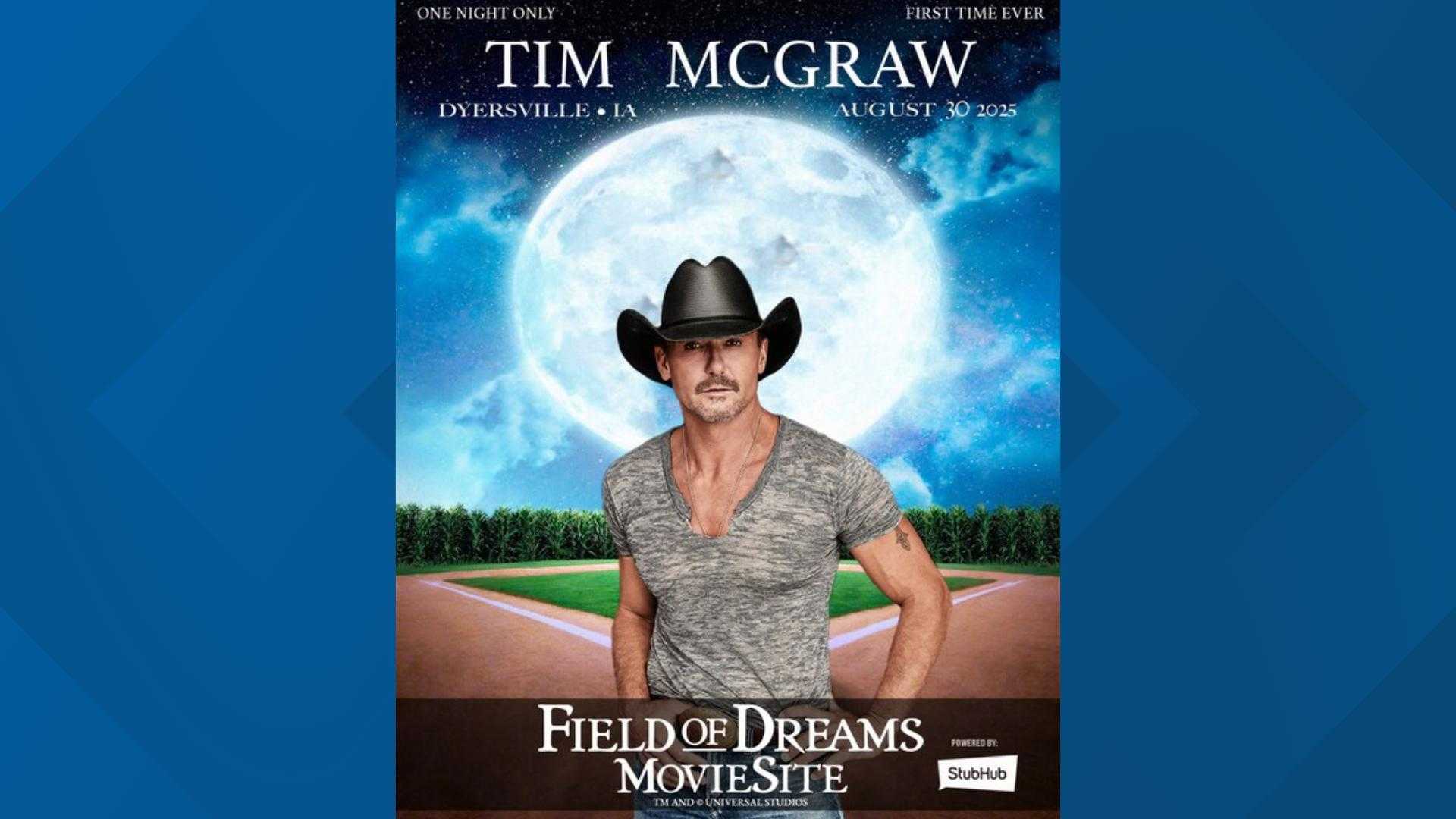 Tim Mcgraw Field Of Dreams Concert Dyersville Iowa