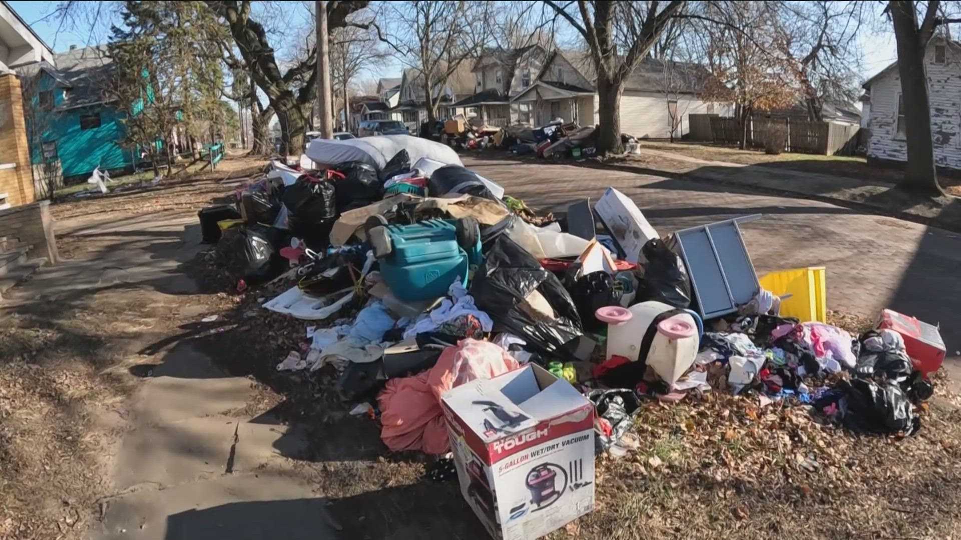 Toledo Ohio Trash Filled Property Havre Street