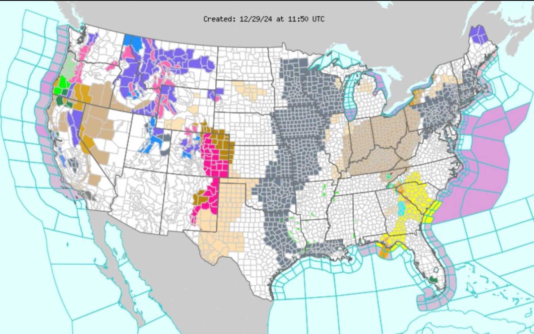 Tornado Watches Map Georgia Florida Carolinas