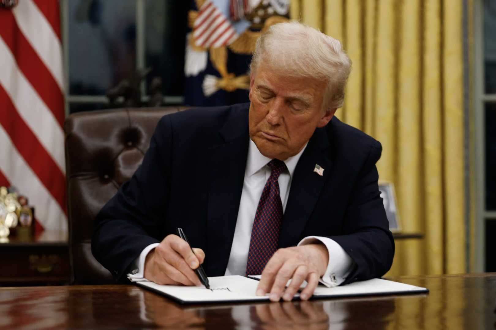 Trump Signs Executive Orders In Oval Office 2025