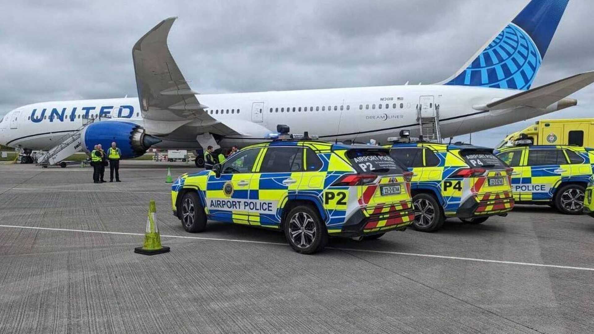 United Airlines Flight Diverted Dublin Passenger Incident