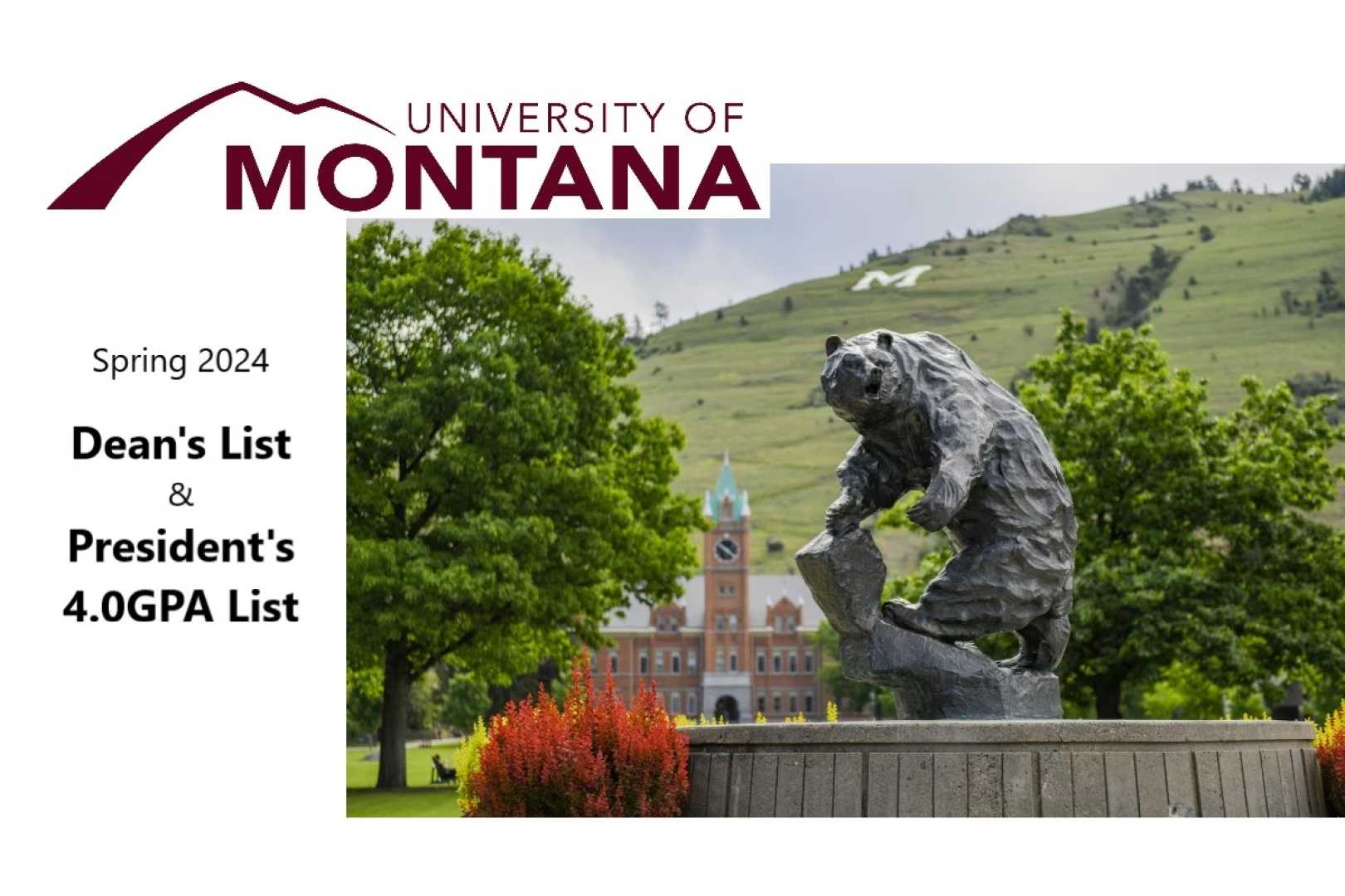 University Of Montana Dean's List 2024 Students