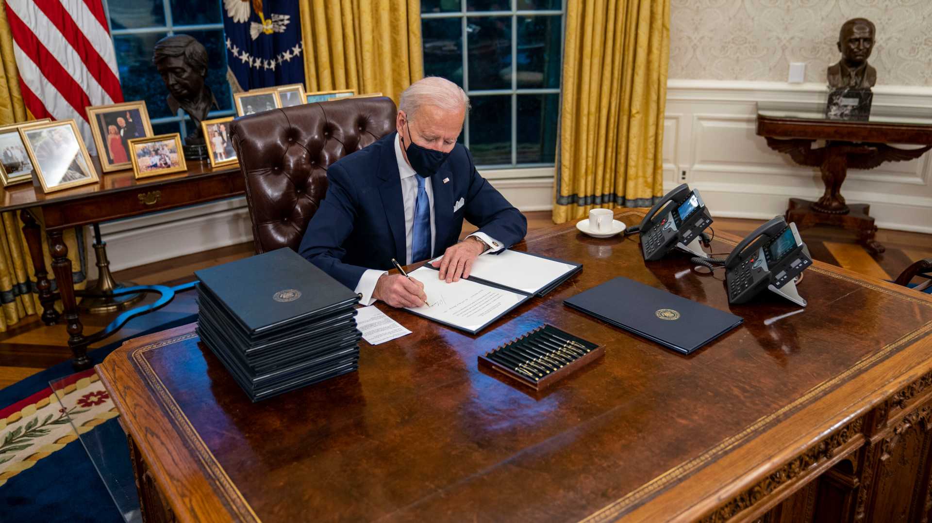 Us President Biden Signing Executive Order