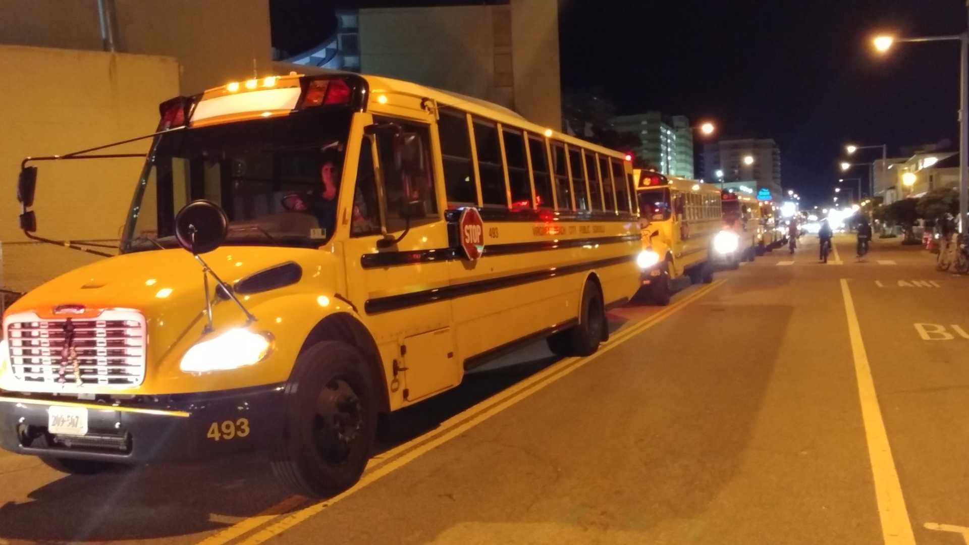 Virginia Beach School Buses In Freezing Weather