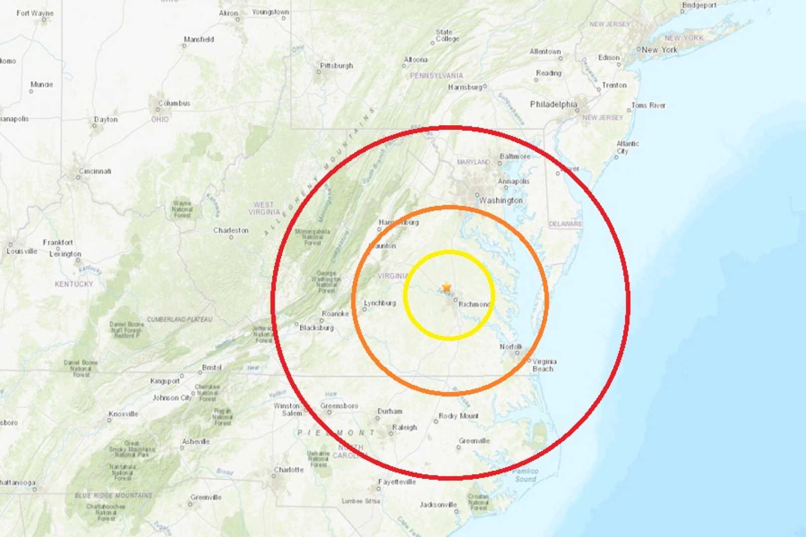 Virginia Earthquake Map 2023 Usgs