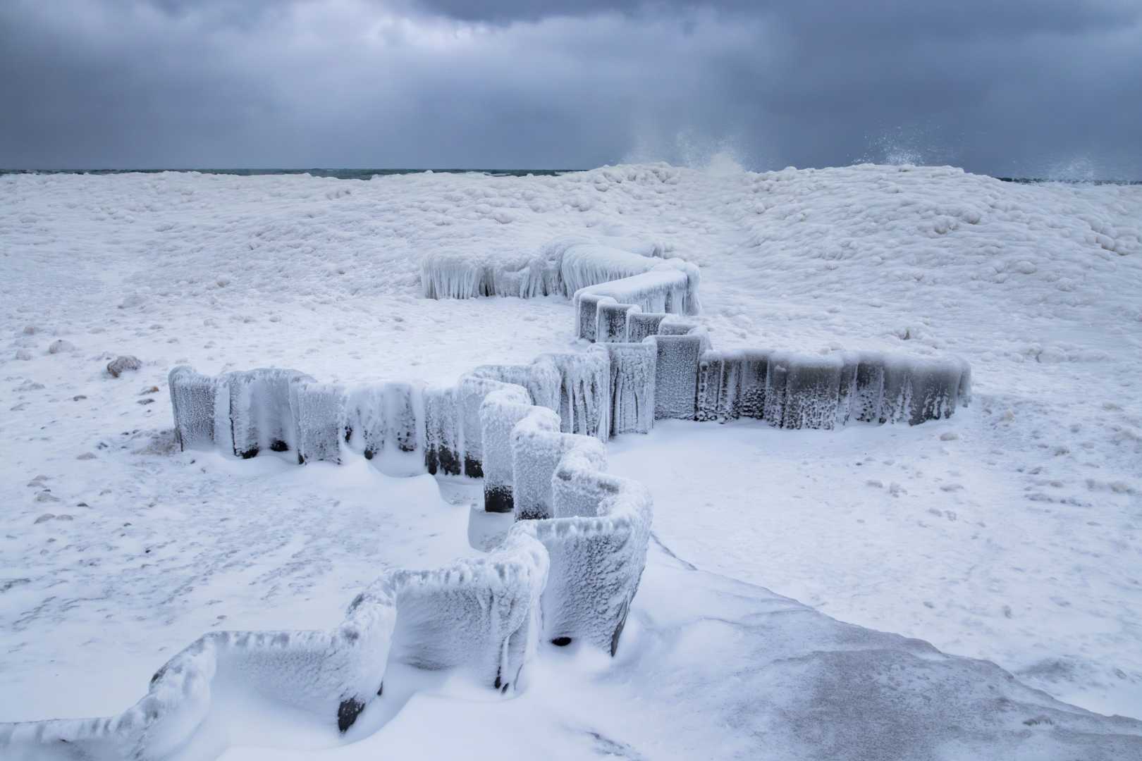 West Michigan Winter Snowfall Landscape