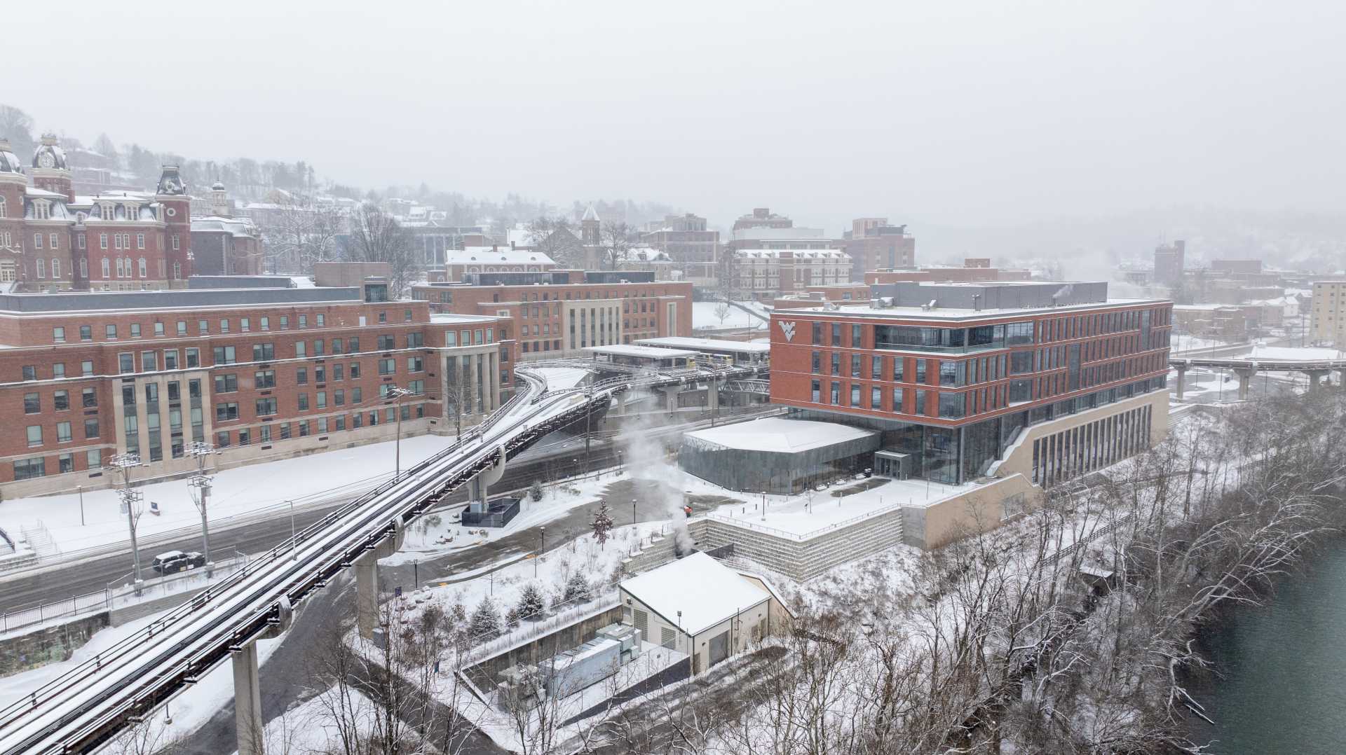 West Virginia Snow Covered School Building