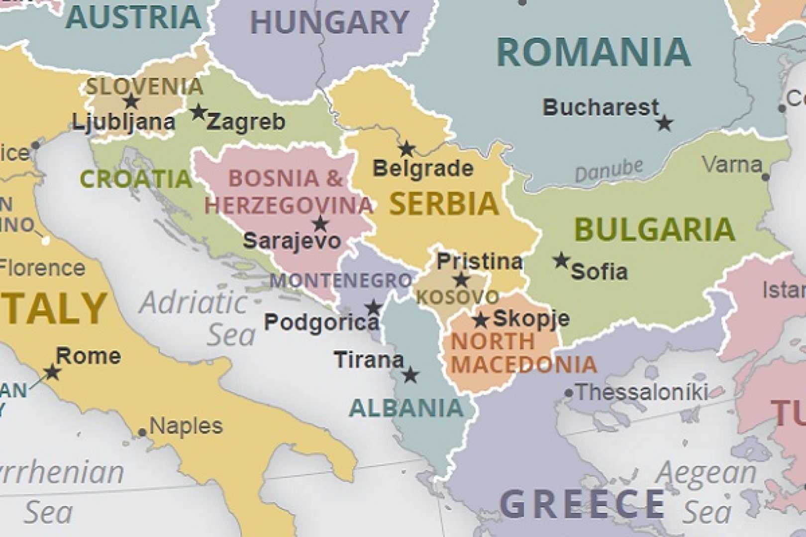 Western Balkans Geopolitical Map 2025