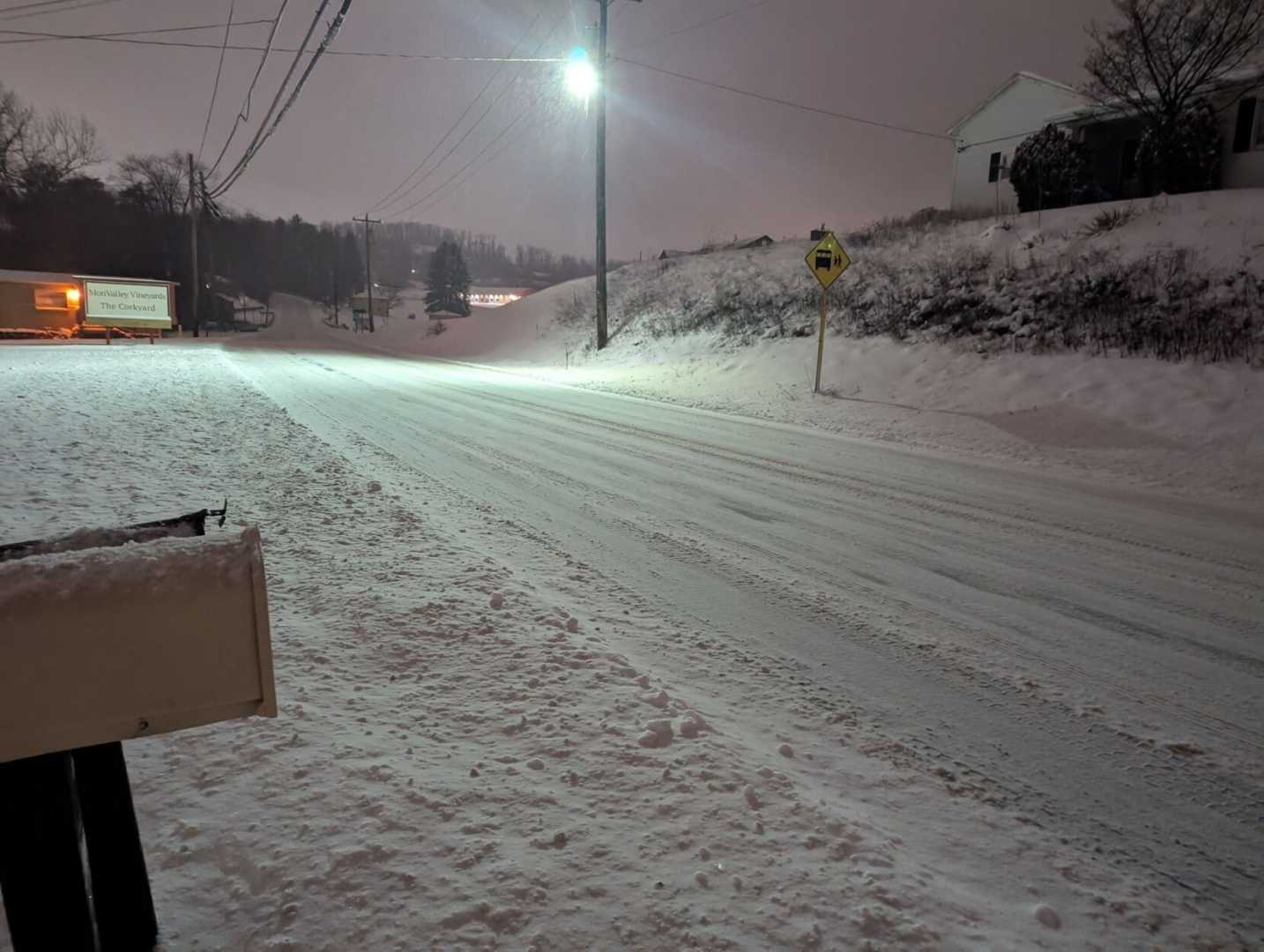 Winter Storm Blair Snow Covered Roads Virginia