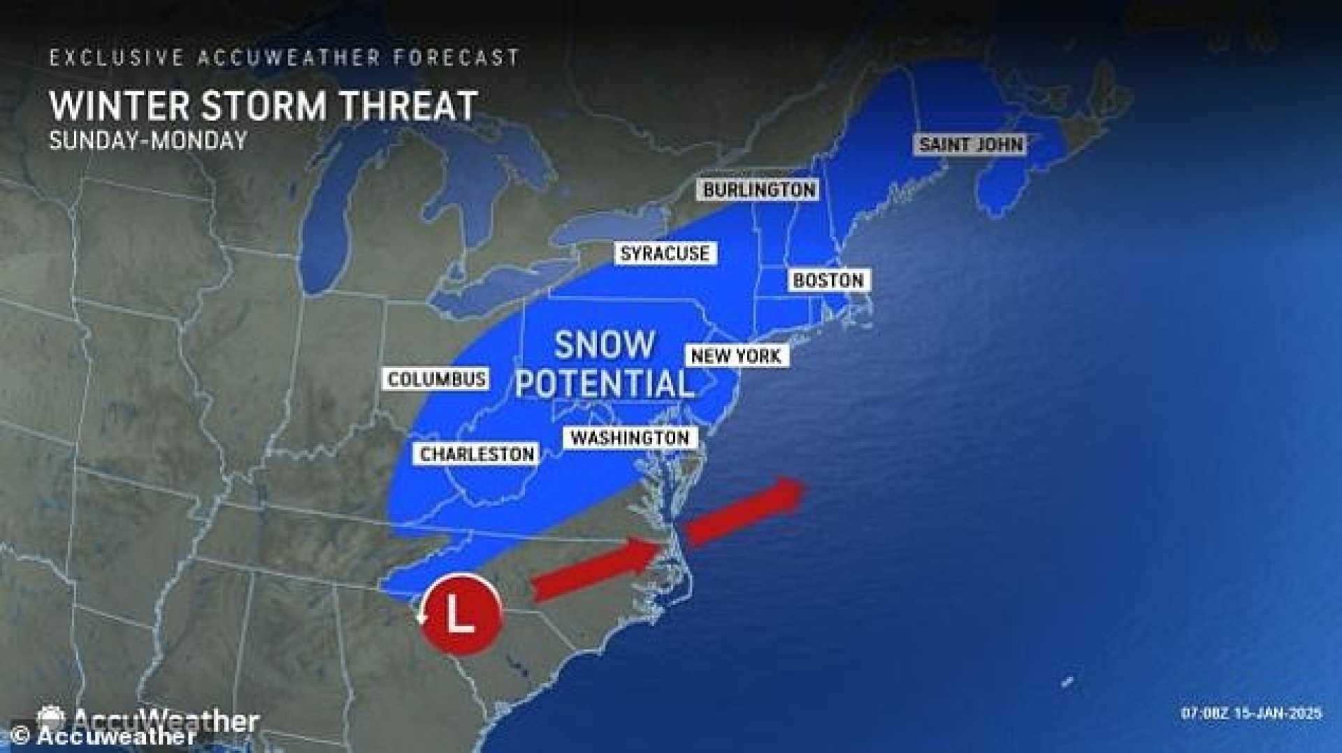 Winter Storm Demi Snow Northeast Us Map