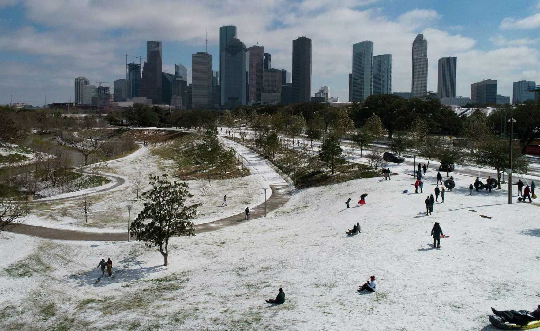 Winter Storm Enzo Snow In Houston Texas